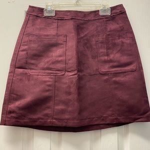 Burgundy/Maroon Suede Skirt